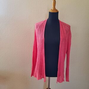 Eileen Fisher Petite Knit Cardigan Sweater Size PL Pink